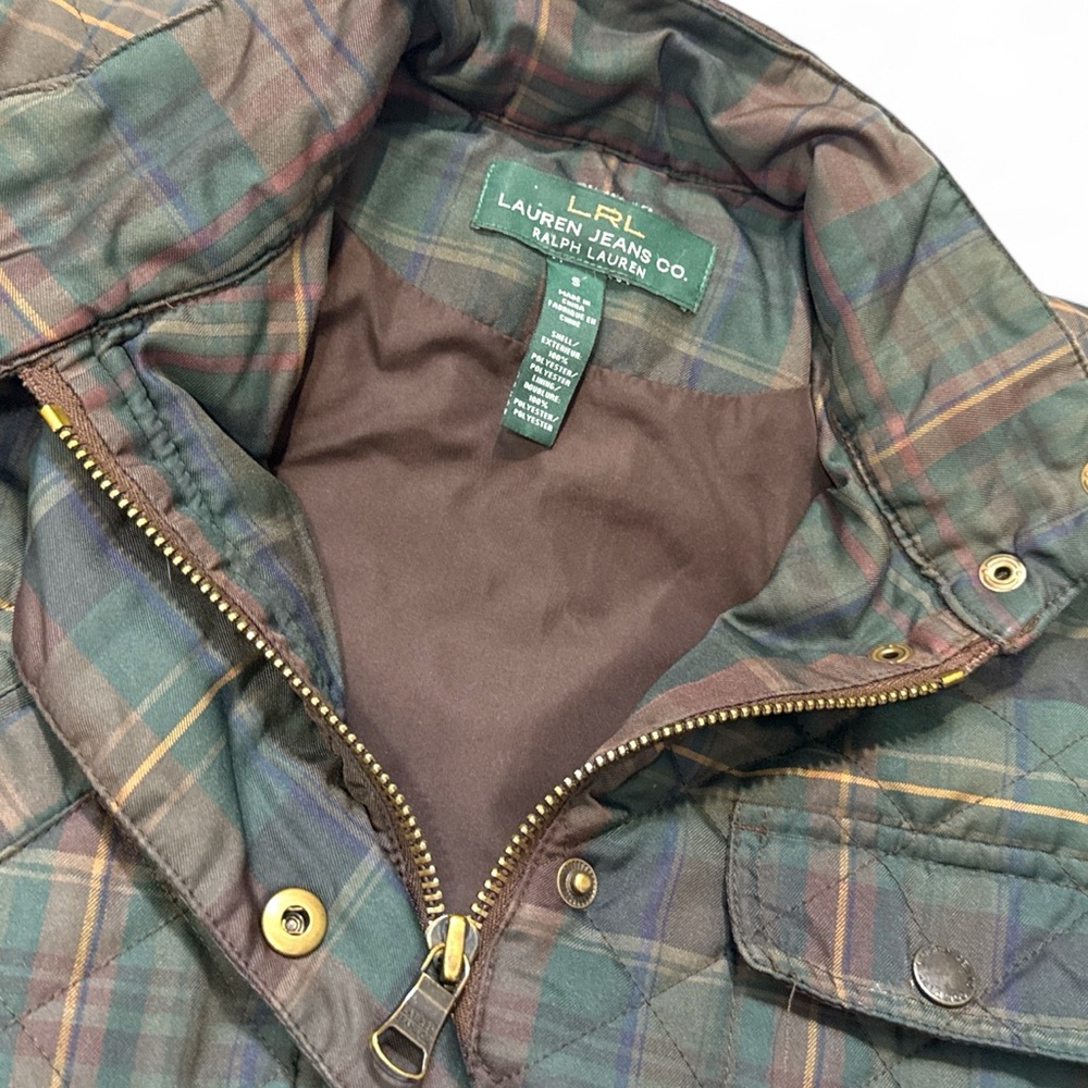 Ralph Lauren Green‎ and Brown Quilted Jacket Women’s Small *No Belt - Picture 3 of 5
